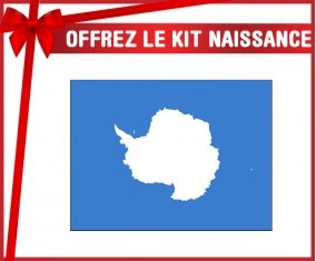 kit naissance bébé personnalisé Drapeau Antarctique