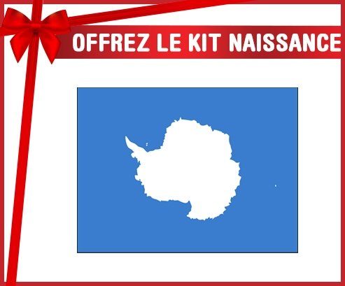 kit naissance bébé personnalisé Drapeau Antarctique