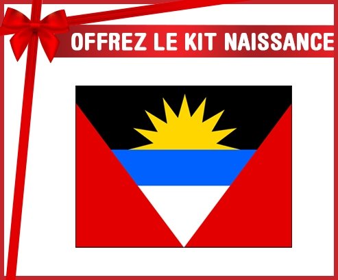 kit naissance bébé personnalisé Drapeau Antigua-et-Barbuda