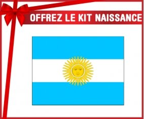 kit naissance bébé personnalisé Drapeau Argentine