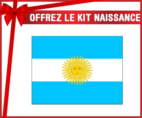 kit naissance bébé personnalisé Drapeau Argentine