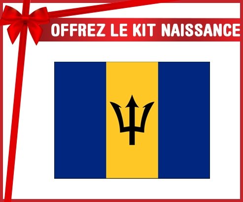 kit naissance bébé personnalisé Drapeau Barbade