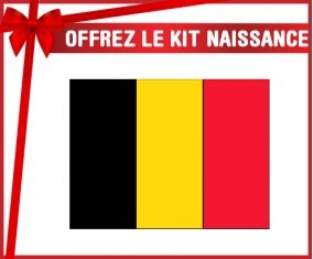 kit naissance bébé personnalisé Drapeau Belgique