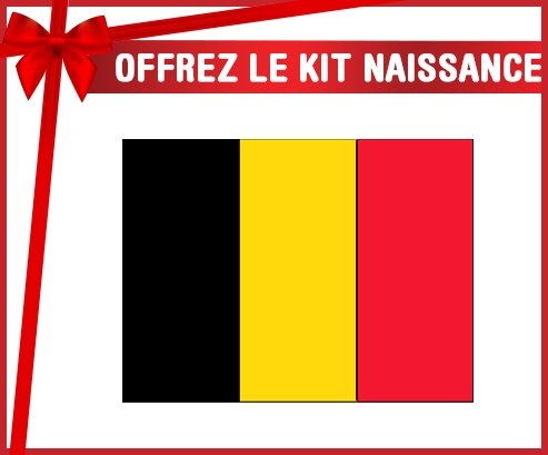 kit naissance bébé personnalisé Drapeau Belgique