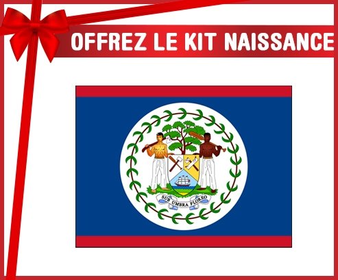kit naissance bébé personnalisé Drapeau Belize