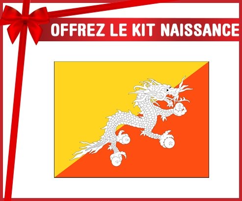 kit naissance bébé personnalisé Drapeau Bhoutan