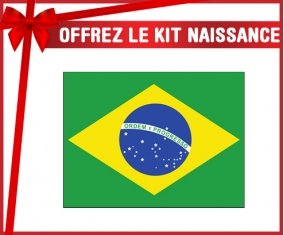 kit naissance bébé personnalisé Drapeau Brésil