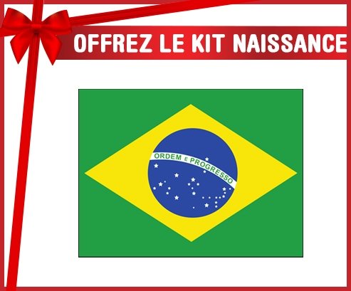 kit naissance bébé personnalisé Drapeau Brésil
