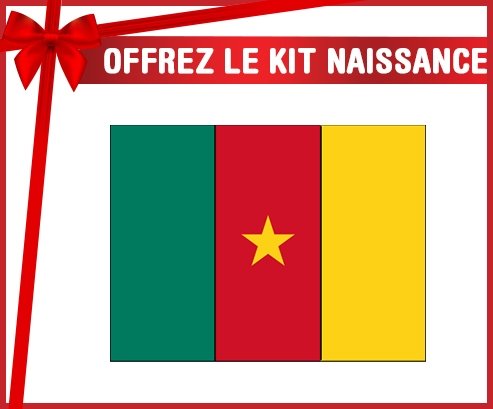 kit naissance bébé personnalisé Drapeau Cameroun