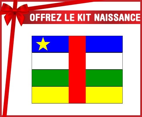 kit naissance bébé personnalisé Drapeau République centrafricaine