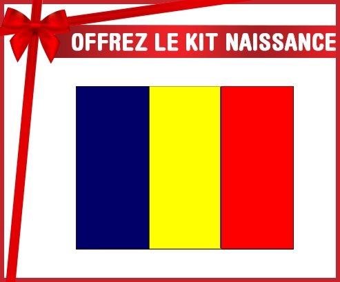 kit naissance bébé personnalisé Drapeau Tchad