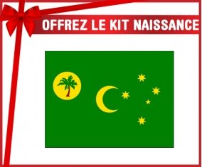 kit naissance bébé personnalisé Drapeau Îles Cocos
