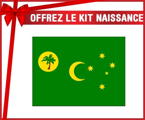 kit naissance bébé personnalisé Drapeau Îles Cocos