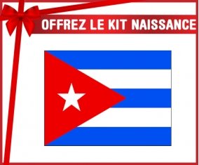 kit naissance bébé personnalisé Drapeau Cuba