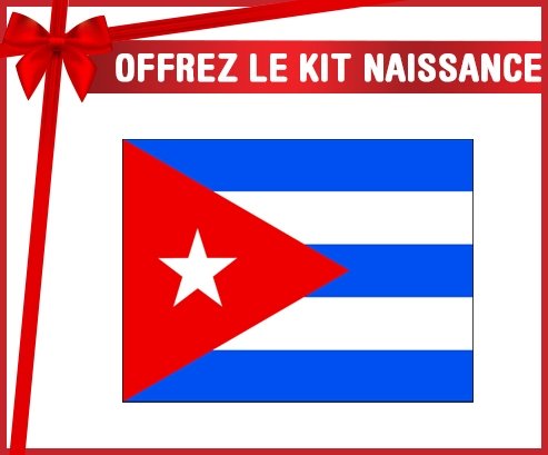 kit naissance bébé personnalisé Drapeau Cuba