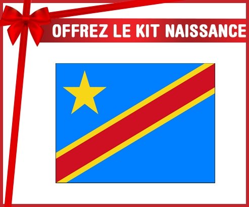 kit naissance bébé personnalisé Drapeau République Démocratique du Congo