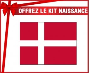 kit naissance bébé personnalisé Drapeau Danemark