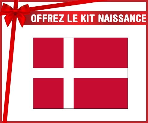 kit naissance bébé personnalisé Drapeau Danemark