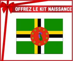 kit naissance bébé personnalisé Drapeau Dominique