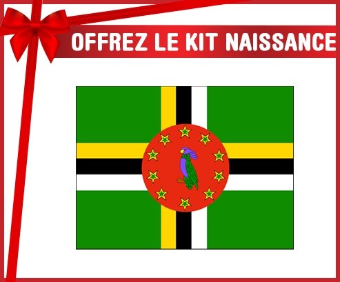 kit naissance bébé personnalisé Drapeau Dominique