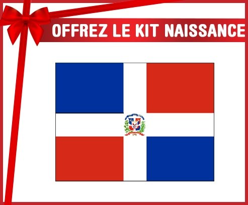kit naissance bébé personnalisé Drapeau République Dominicaine