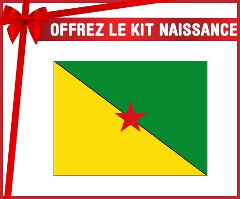 kit naissance bébé personnalisé Drapeau Guyane Française