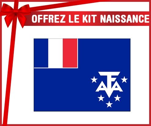 kit naissance bébé personnalisé Drapeau Terres australes françaises