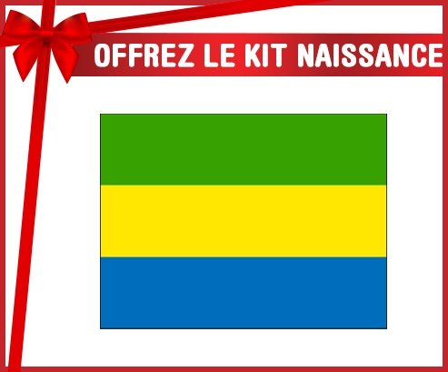 kit naissance bébé personnalisé Drapeau Gabon