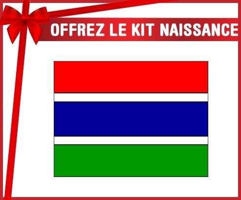 kit naissance bébé personnalisé Drapeau Gambie
