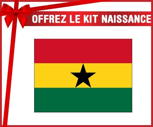 kit naissance bébé personnalisé Drapeau Ghana