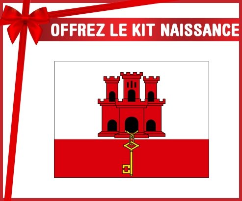 kit naissance bébé personnalisé Drapeau Gibraltar