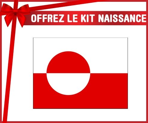 kit naissance bébé personnalisé Drapeau Groenland