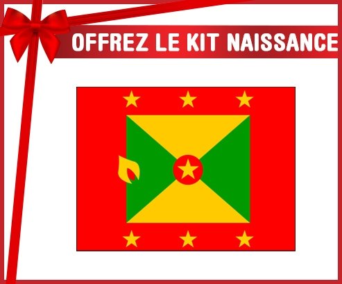 kit naissance bébé personnalisé Drapeau Grenade