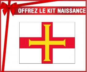 kit naissance bébé personnalisé Drapeau Guernesey