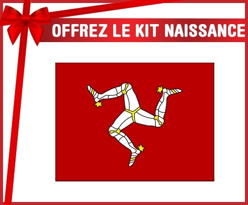 kit naissance bébé personnalisé Drapeau Île de Man