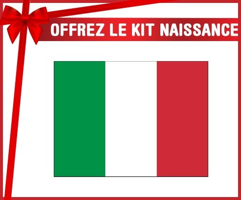 kit naissance bébé personnalisé Drapeau Italie