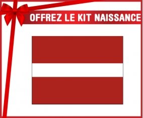 kit naissance bébé personnalisé Drapeau Lettonie
