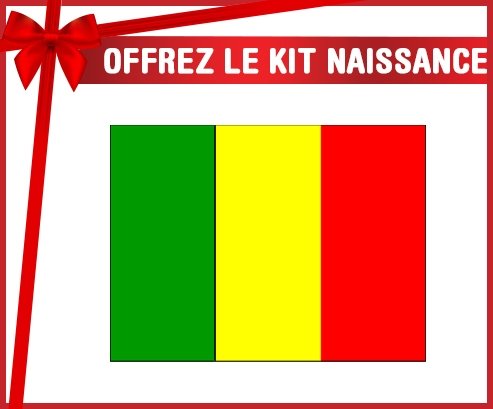 kit naissance bébé personnalisé Drapeau Mali