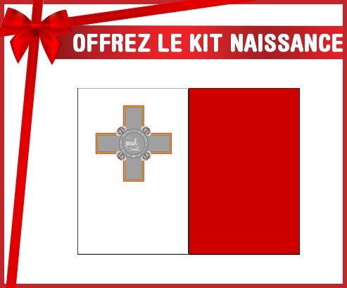 kit naissance bébé personnalisé Drapeau Malte