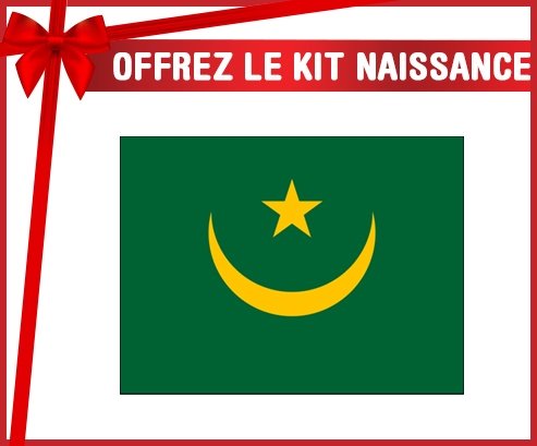 kit naissance bébé personnalisé Drapeau Mauritanie