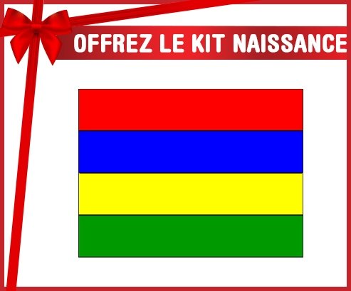 kit naissance bébé personnalisé Drapeau Ile Maurice