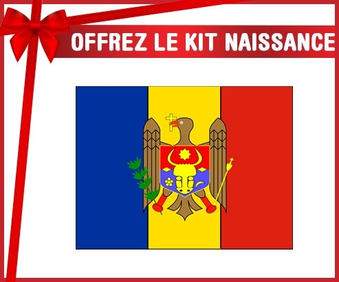 kit naissance bébé personnalisé Drapeau Moldavie