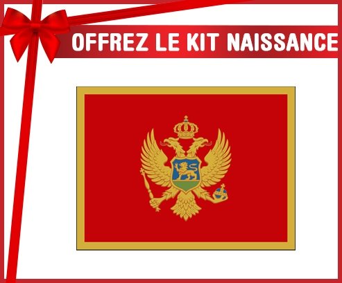 kit naissance bébé personnalisé Drapeau Monténégro