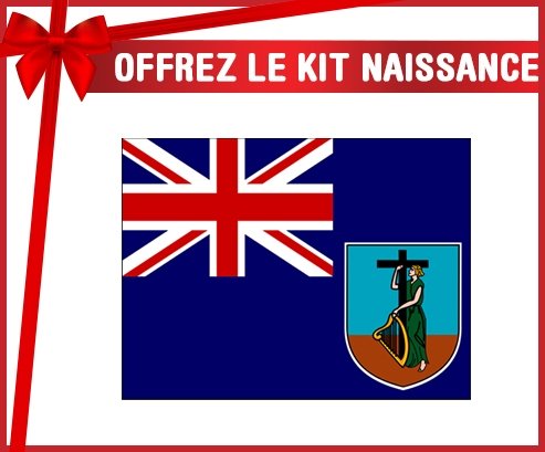 kit naissance bébé personnalisé Drapeau Montserrat