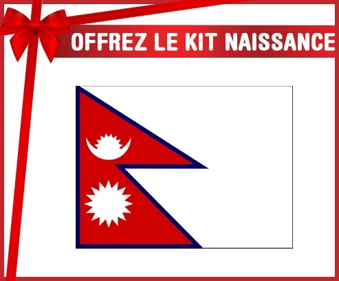 kit naissance bébé personnalisé Drapeau Népal