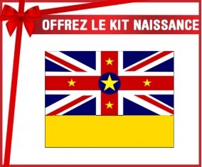 kit naissance bébé personnalisé Drapeau Niue