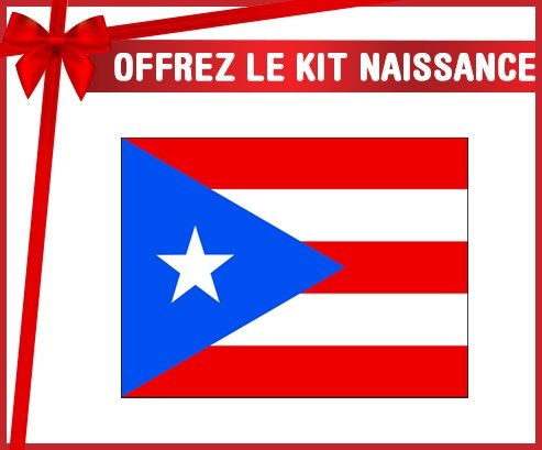kit naissance bébé personnalisé Drapeau Porto Rico