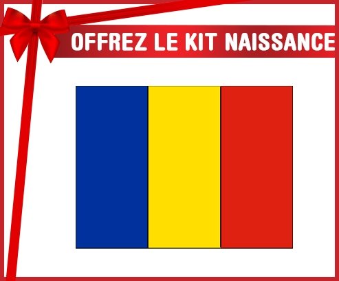 kit naissance bébé personnalisé Drapeau Roumanie