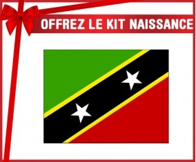 kit naissance bébé personnalisé Drapeau Saint-Christophe-et-Niévès