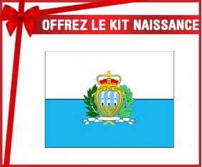 kit naissance bébé personnalisé Drapeau Saint Marin